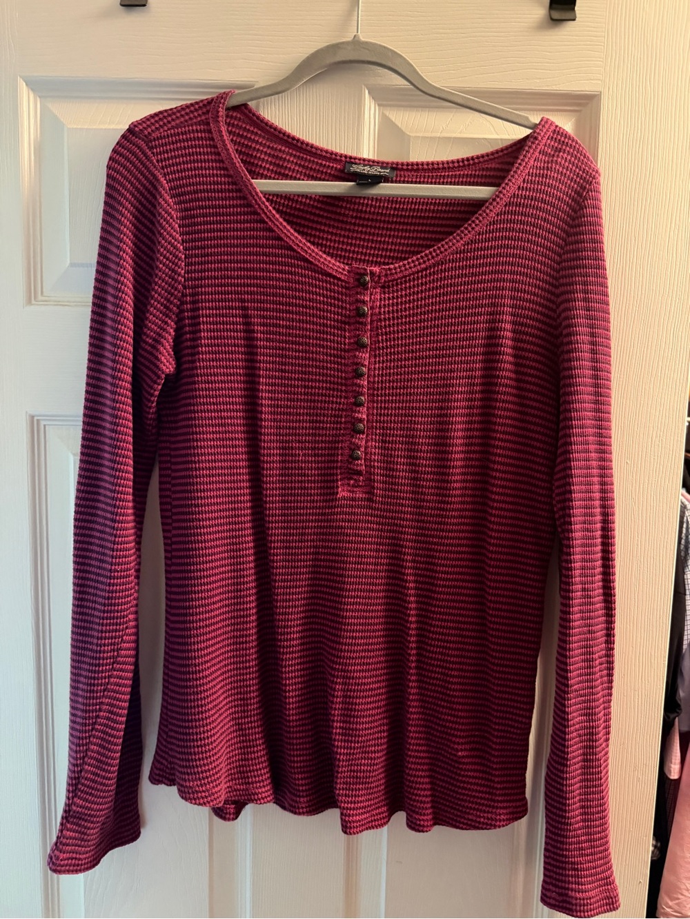 Lucky Brand Raspberry Pink Long Sleeve Henley